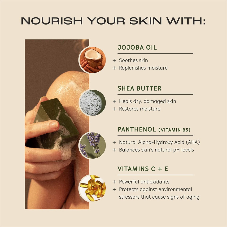 Plant Apothecary Moisturizing Shea Butter Soap For Damaged And Dry Skin - Calm Down Body Soap Bar With Spearmint And Lavender, 5Oz Natural Soap