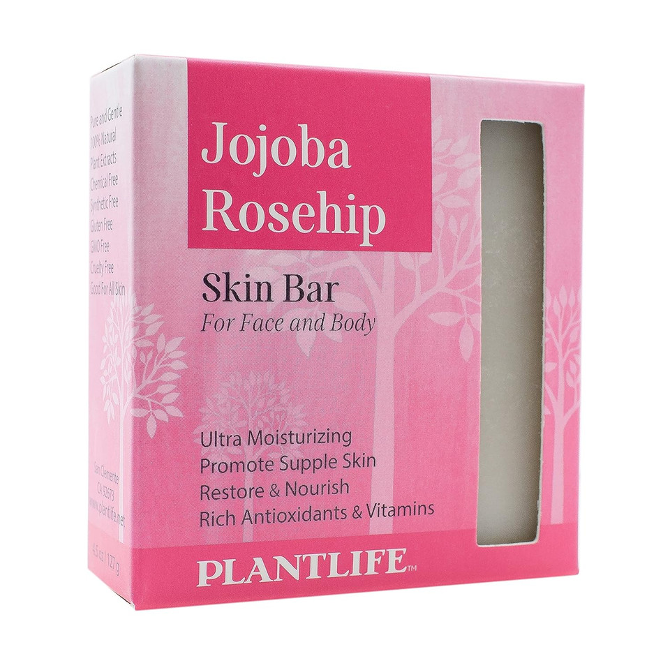 Plantlife Jojoba Rosehip Bar Soap - Moisturizing And Soothing Soap For Your Skin - Hand Crafted Using Plant-Based Ingredients - Made In California 4Oz Bar