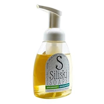 Simple Skincare By Siliski Foaming Glycerin Soap, All Natural, Vegan And Palm Free - Spearmint + Eucalyptus, 8 Fl Oz