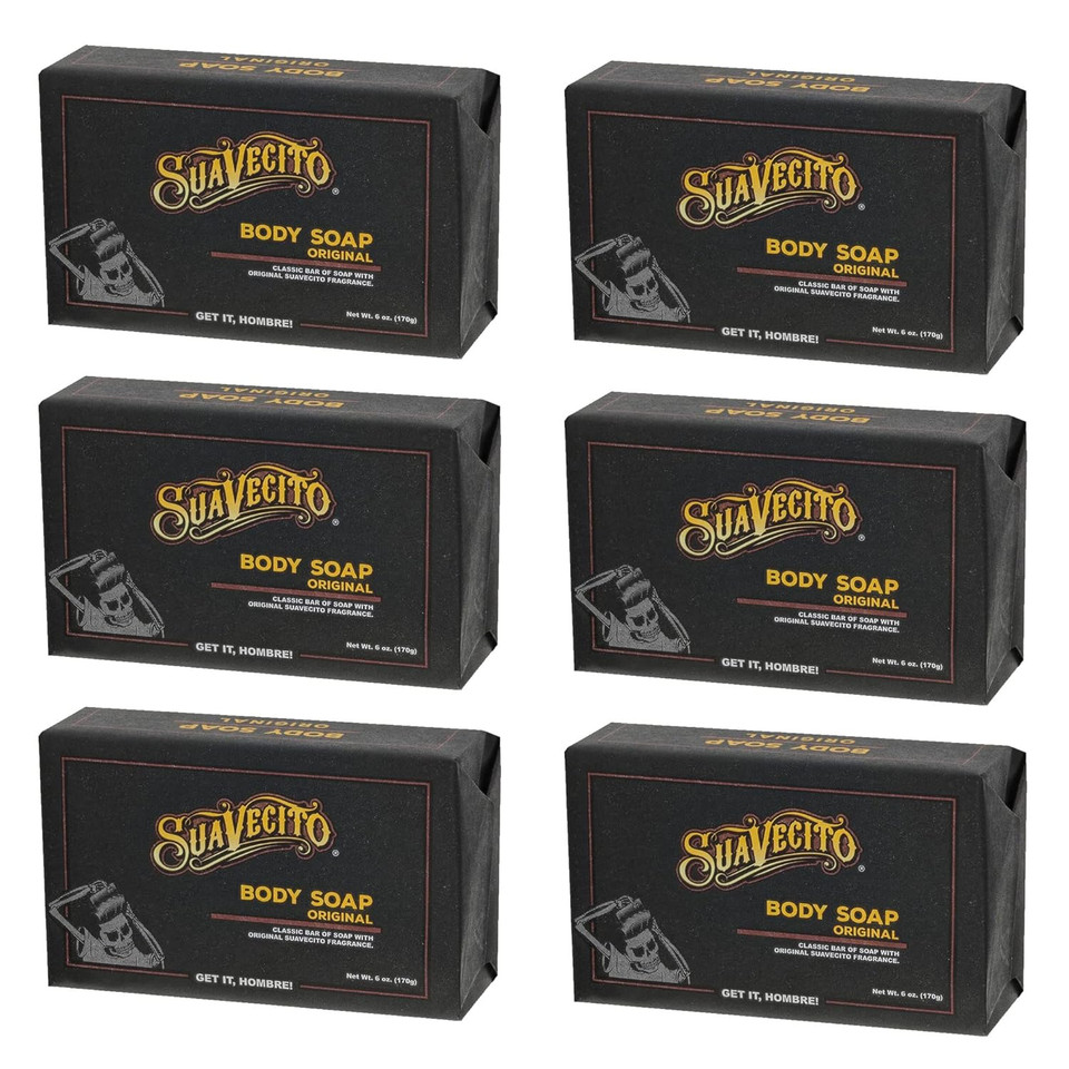 Suavecito Body & Hand Soap Bars Moisturizing With Masculine Original Fragrance 6 Oz 6 Pack