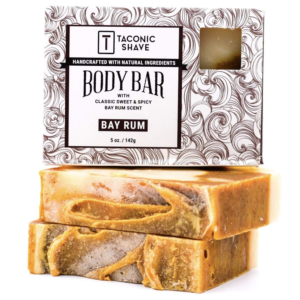 Taconic Shave Soap Bay Rum  All Natural Face And Body Soap Bar  2 Pack Bar Soap Natural  5Oz Scented Bay Rum Soap