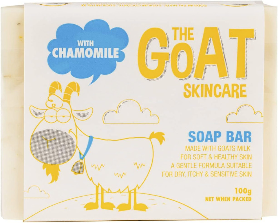 The Goat Skincare - Pure Goat'S Milk Soap Bar With Chamomile Extract, Suitable For Dry, Itchy And Sensitive Skin, Paraben Free And No Artificial Colours 100G