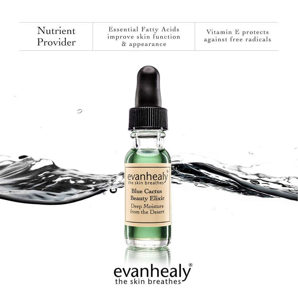 Evanhealy Blue Cactus Beauty Elixir | Organic Jojoba & Prickly Pear Oils | Soothing & Hydrating Serum For All Skin Types
