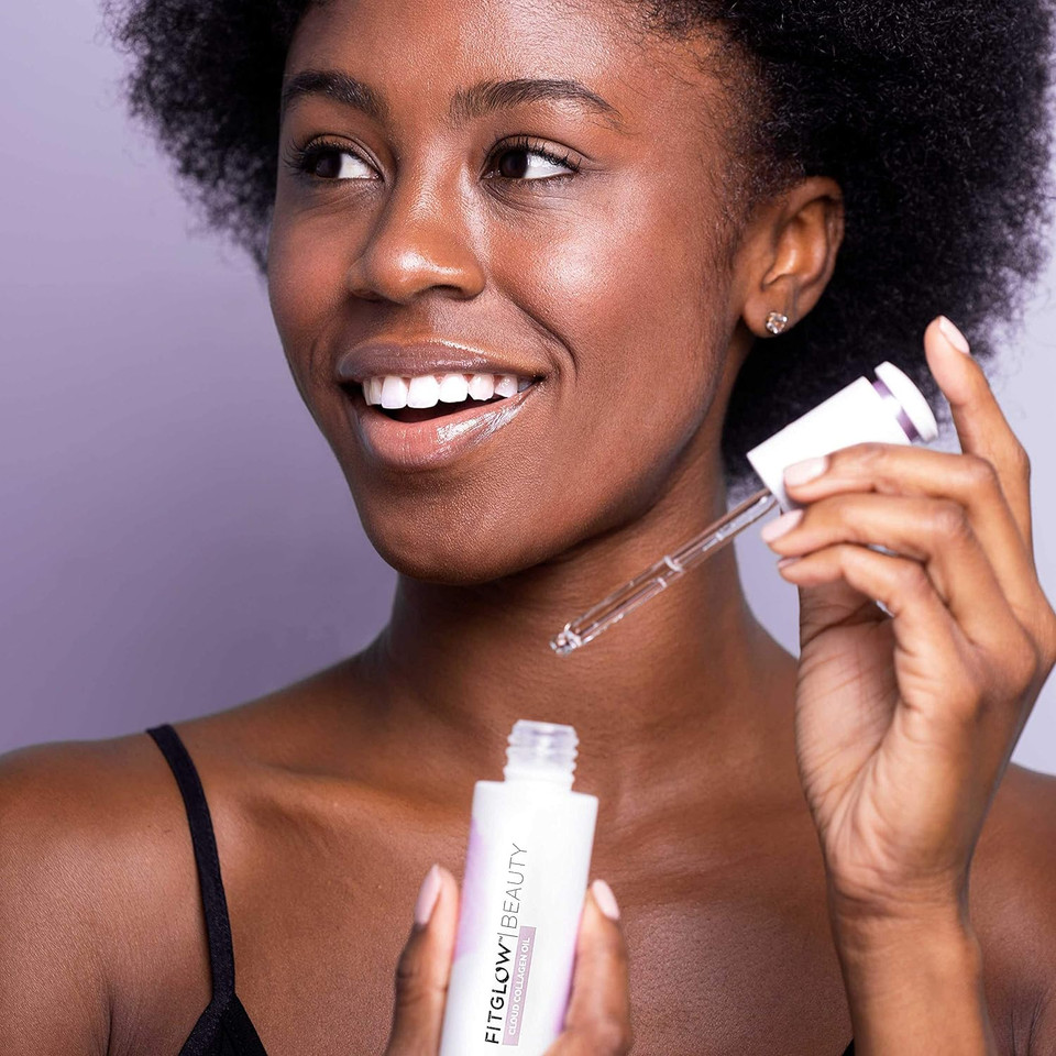 Fitglow Beauty - Natural Cloud Collagen Oil For Face | Vegan, Woman-Owned Clean Beauty (1 Fl Oz | 30 Ml)