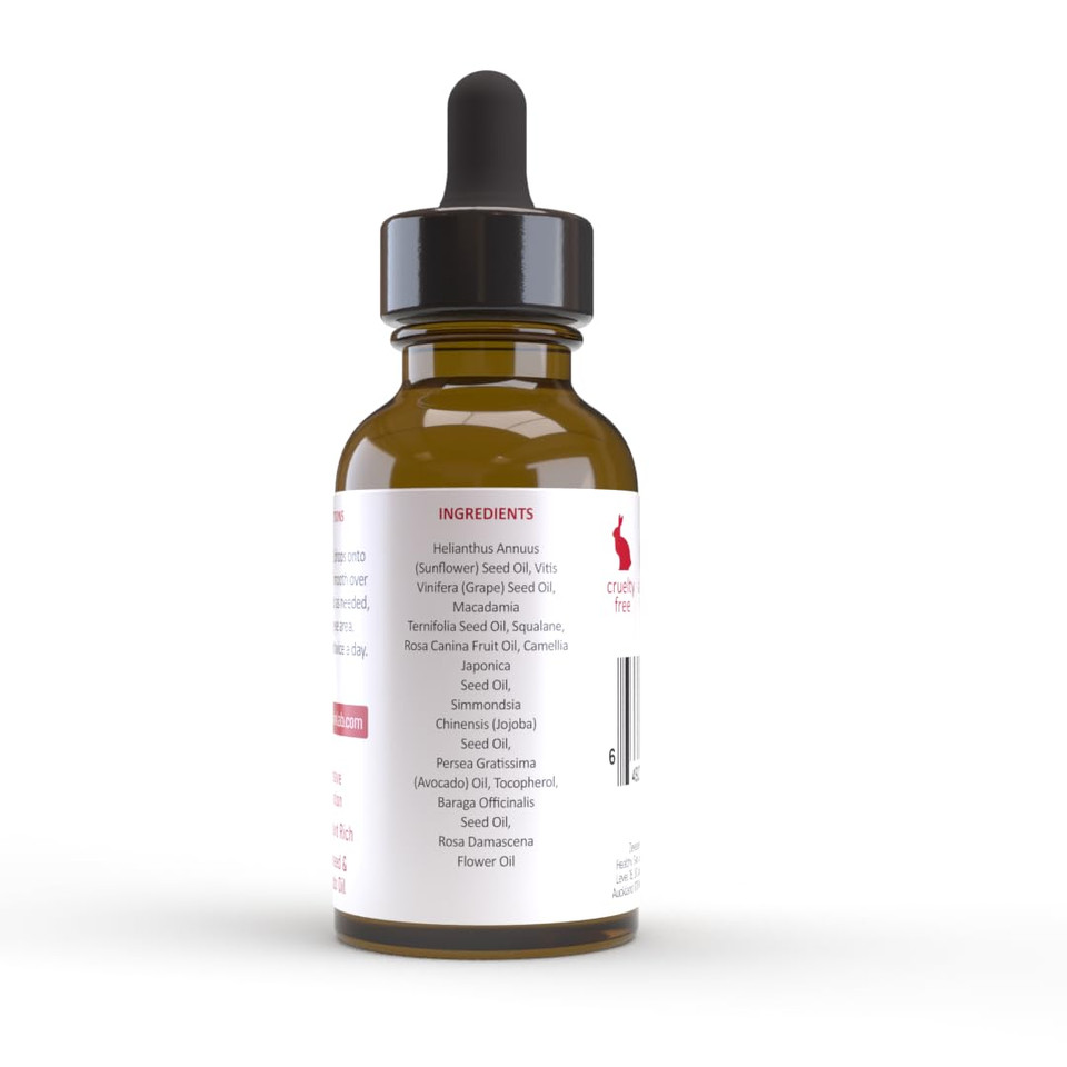 Healthy Skin Lab Rosehip Oil | Intensive Hydration Rosehip, Vitamin E & Squalane Skin Renewal Oil | 1Fl Oz / 30 Ml