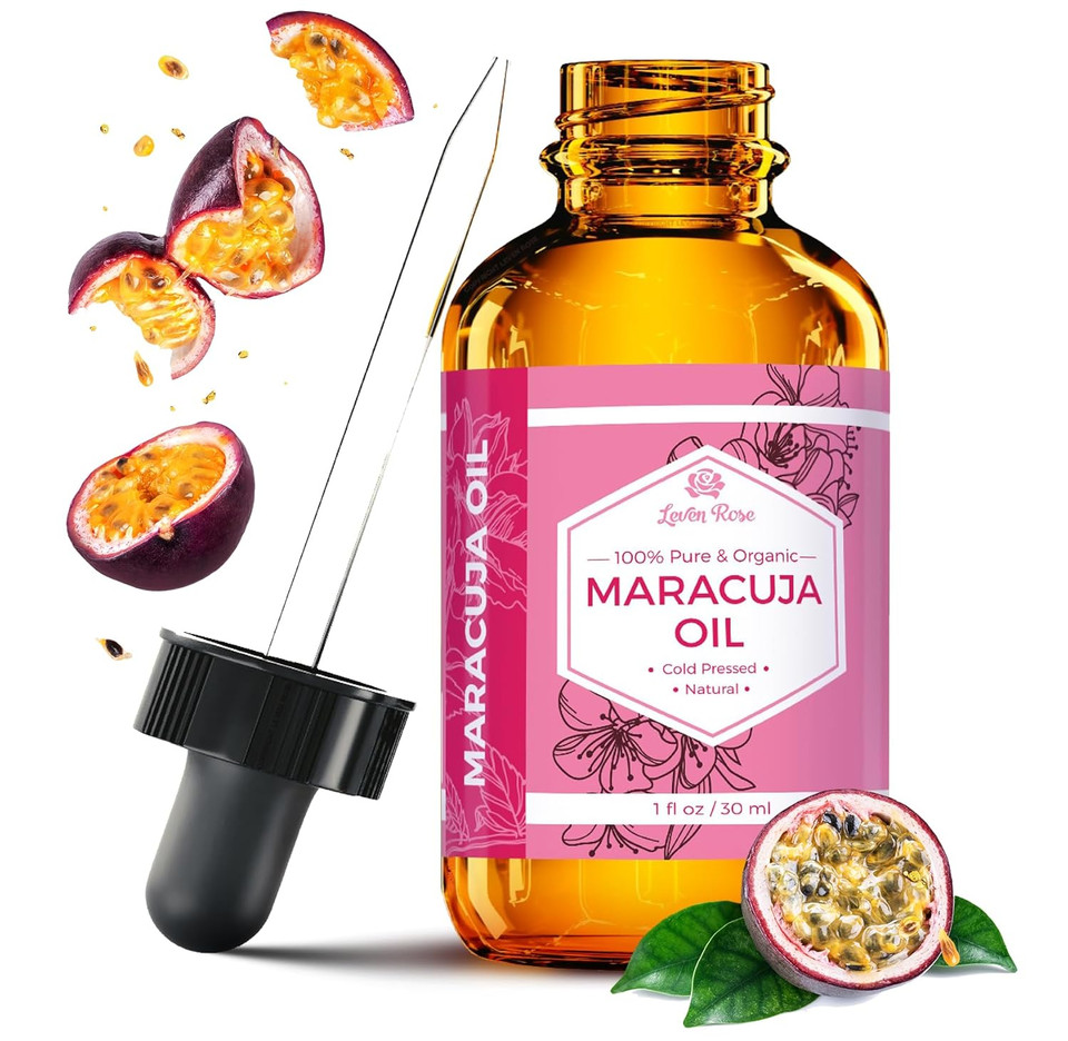 Leven Rose Maracuja Oil, Passion Fruit Seed Oil 100% Natural Moisturizer For Hair Skin And Nails 1 Oz Leven Rose Maracuja Oil, Passion Fruit Seed Oil 100% Natural Moisturizer For Hair Skin And Nails 1 Oz