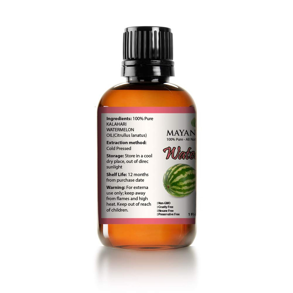 Mayan'S Secret 100% Kalahari Watermelon Seed Oil Cold Pressed/Virgin/Undiluted Carrier Oil | For Face, Hair And Body - 1Oz