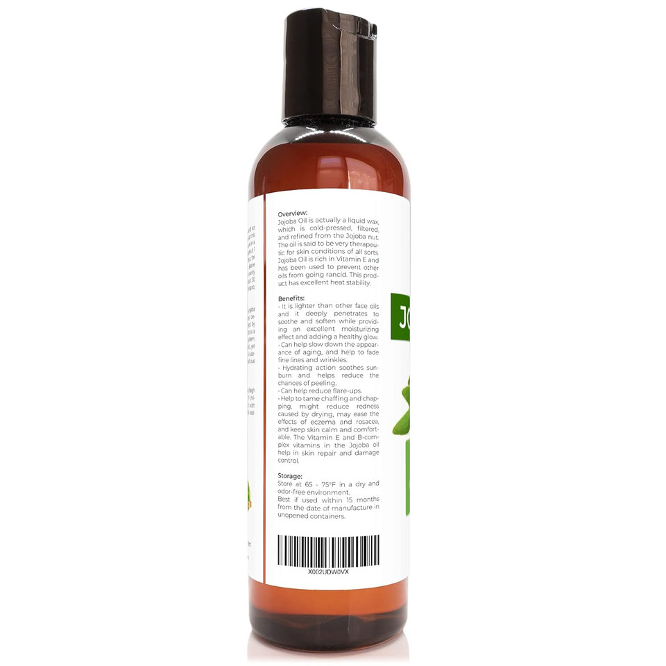 Velona Jojoba Oil 4 Oz | 100% Pure And Natural Carrier Oil | Clear, Refined, Cold Pressed | Moisturizing Face, Hair, Body And Skin Care | Use Today - Enjoy Results4.00 Ounce (Pack Of 1)