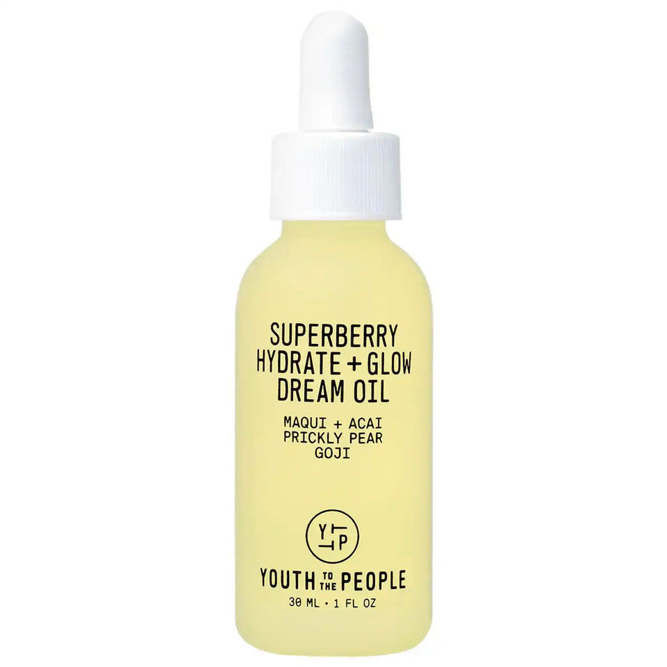 Youth To The People Superberry Hydrating Face Oil For Dry, Glowing Skin - Fast Absorbing Facial Oil & Makeup Primer Made With Prickly Pear, Acai Berry & Jojoba Oil - Clean, Vegan Skincare (1Oz)