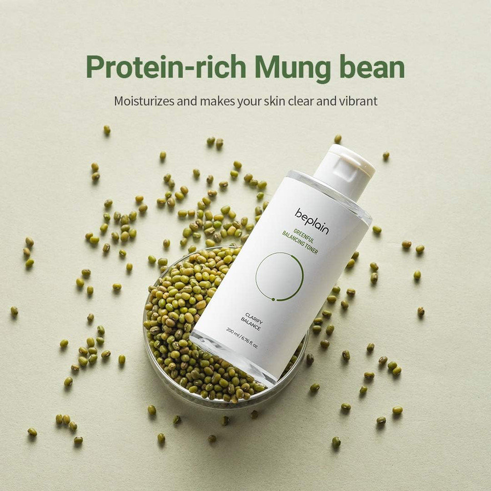 Beplain Mung Bean Balancing Toner 6.76 Fl Oz | Daily Pore Refining Toner | Pha Helps Exfoliate And Reduce Excess Sebum | Good For Oily And Sensitive Skin | Beplain
