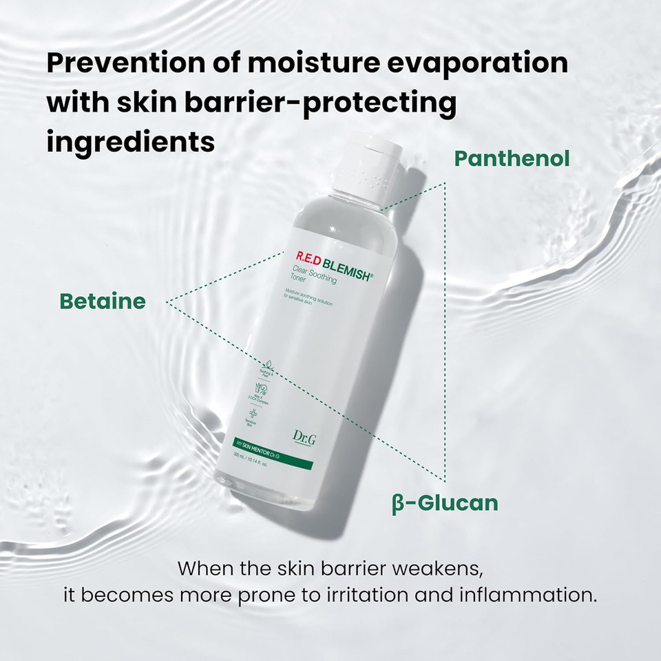Dr.G Red Blemish Clear Soothing Toner 10.14Oz Korea Beauty