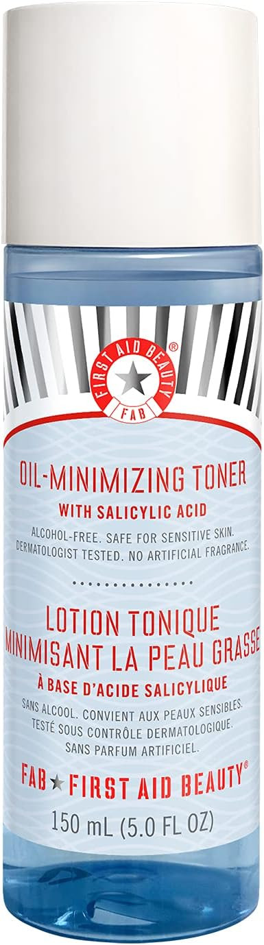 First Aid Beauty Oil-Minimizing Toner With Salicylic Acid  Controls Oil And Shine  Alcohol Free, Vegan, Cruelty Free  5 Oz