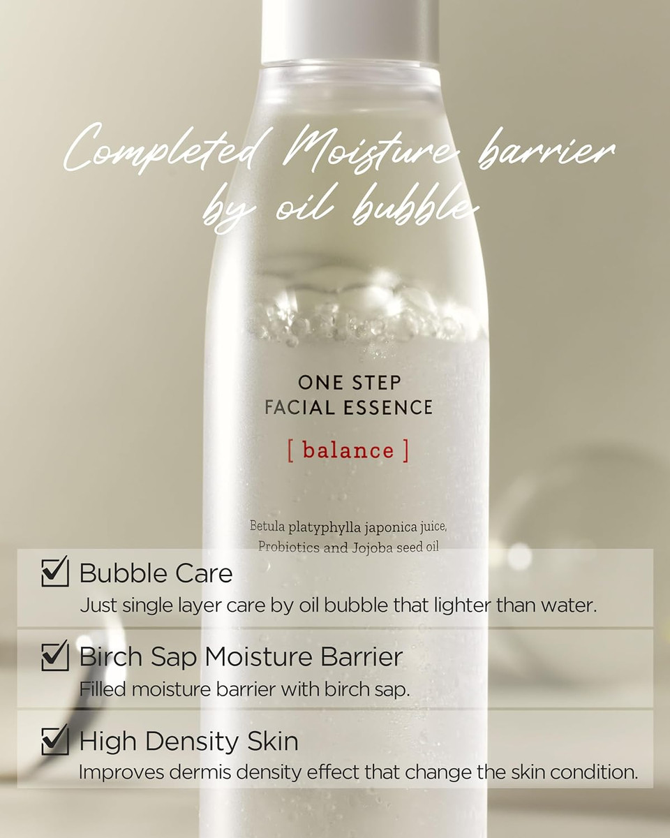 Hyggee Onestep Facial Essence - Bi-Phase Hydrating Korean Toner With Birch Sap And Probiotics - Water And Oil Essence, 3.9 Fl.Oz
