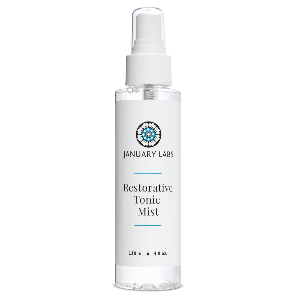 January Labs - Restorative Tonic Mist, Hydro Boost Facial Toner For All Skin Types, Refreshing & Lightweight Antioxidant Face Mist Hydrating Spray, 4 Ounce Bottle