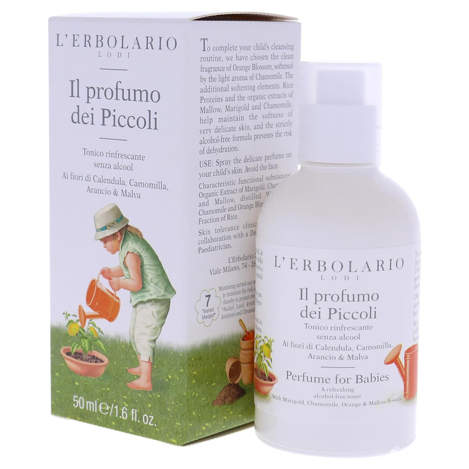 L'Erbolario Perfume For Babies - Refreshing Alcohol-Free Toner - Clean Fragrance Of Orange Blossom - Maintains The Softness Of Very Delicate Skin - Prevents The Risk Of Skin Dehydration - 1.6 Oz