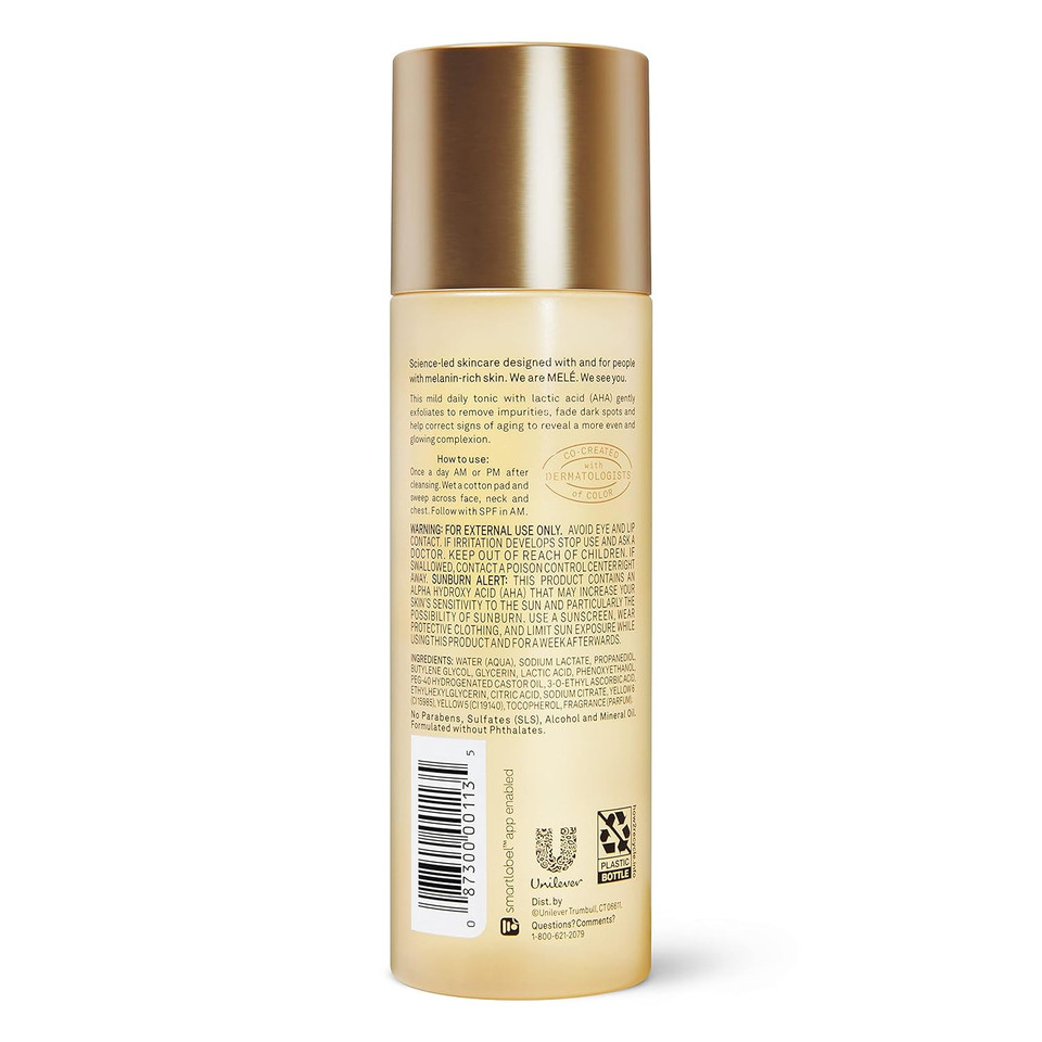 Mele Post Cleanse Tonic Gently Exfoliates To Remove Impurities, Fade Dark Spots, And Help Correct Signs Of Aging Even Tone With Lactic Acid And Vitamin C 5 Oz