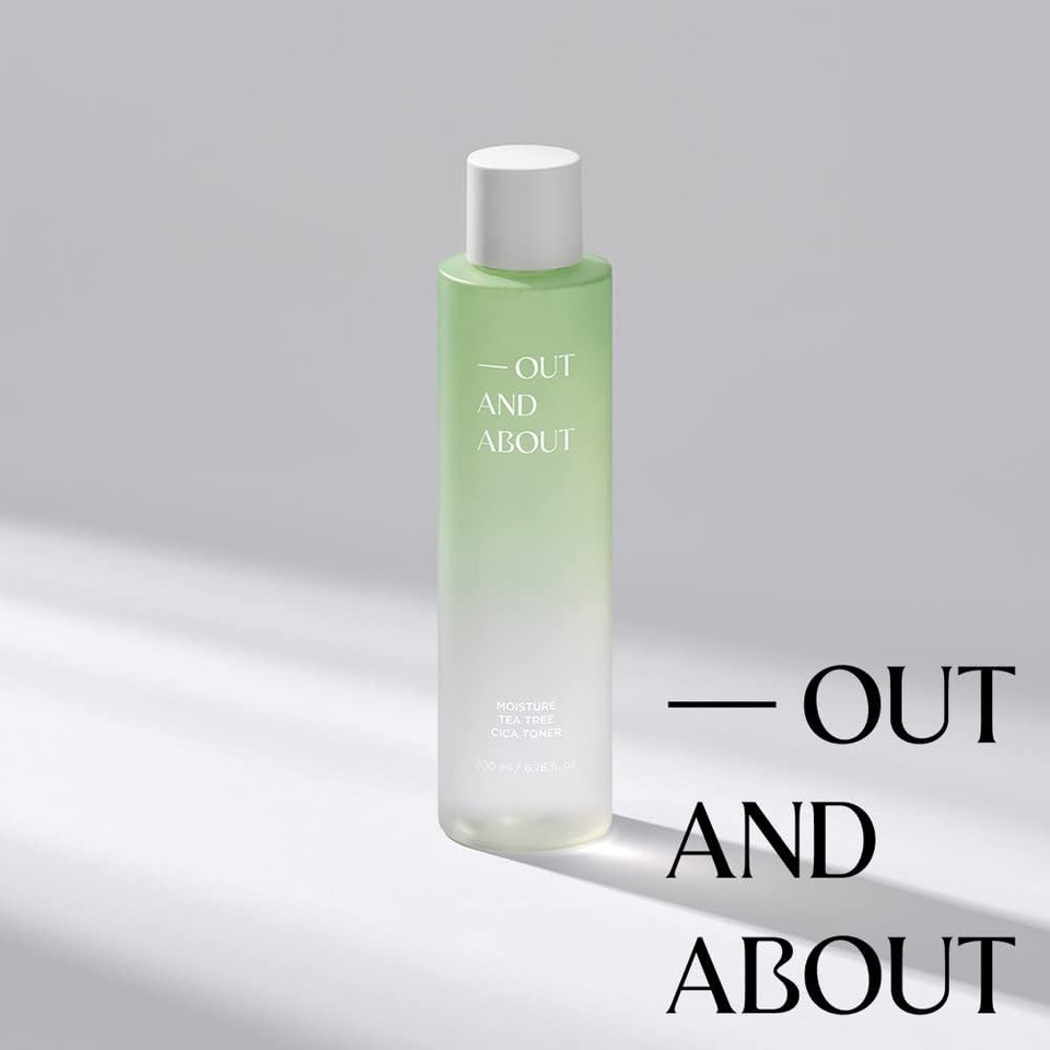 Out And About Teatree Cica Toner-Light Toner For Face, Vegan Certified, Moisturizing Aged And Dry Skin, Patented Nubegen Ingredient, Even Skin Tone & Facial Improvement (6.76 Fl.Oz.)