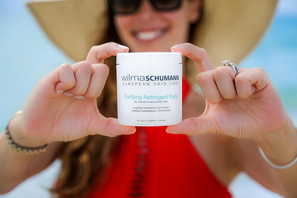Wilma Schumann Purifying Astringent Pads - Remove Oil And Impurities, Formulated With Salicylic And Glycolic Acid - Skin Exfoliating Pads, Pack Of 60 - Luxury Skin Care