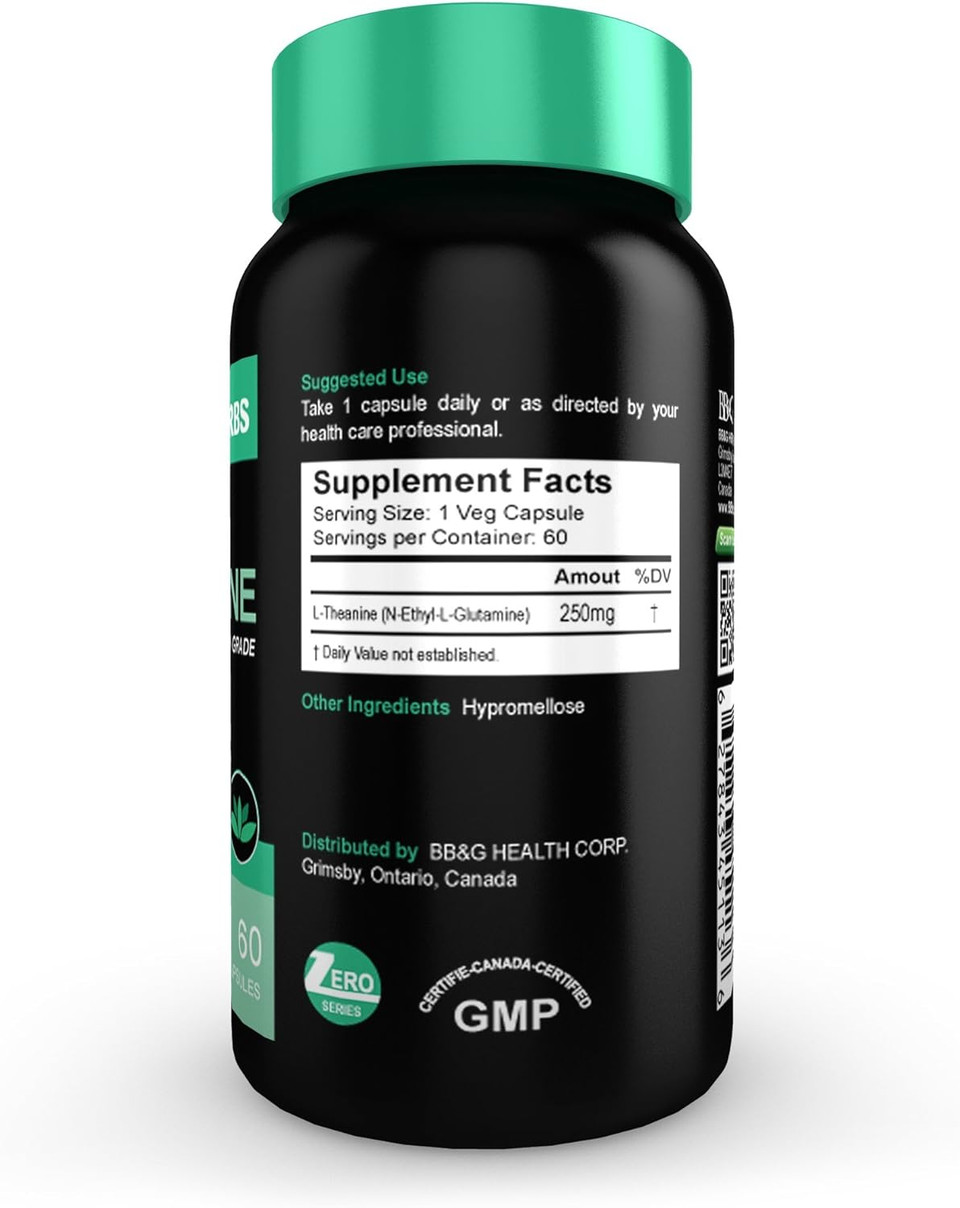 88Herbs L-Theanine  Us Pharmaceutical Grade  Veg Caps  250 Mg  60 Caps
