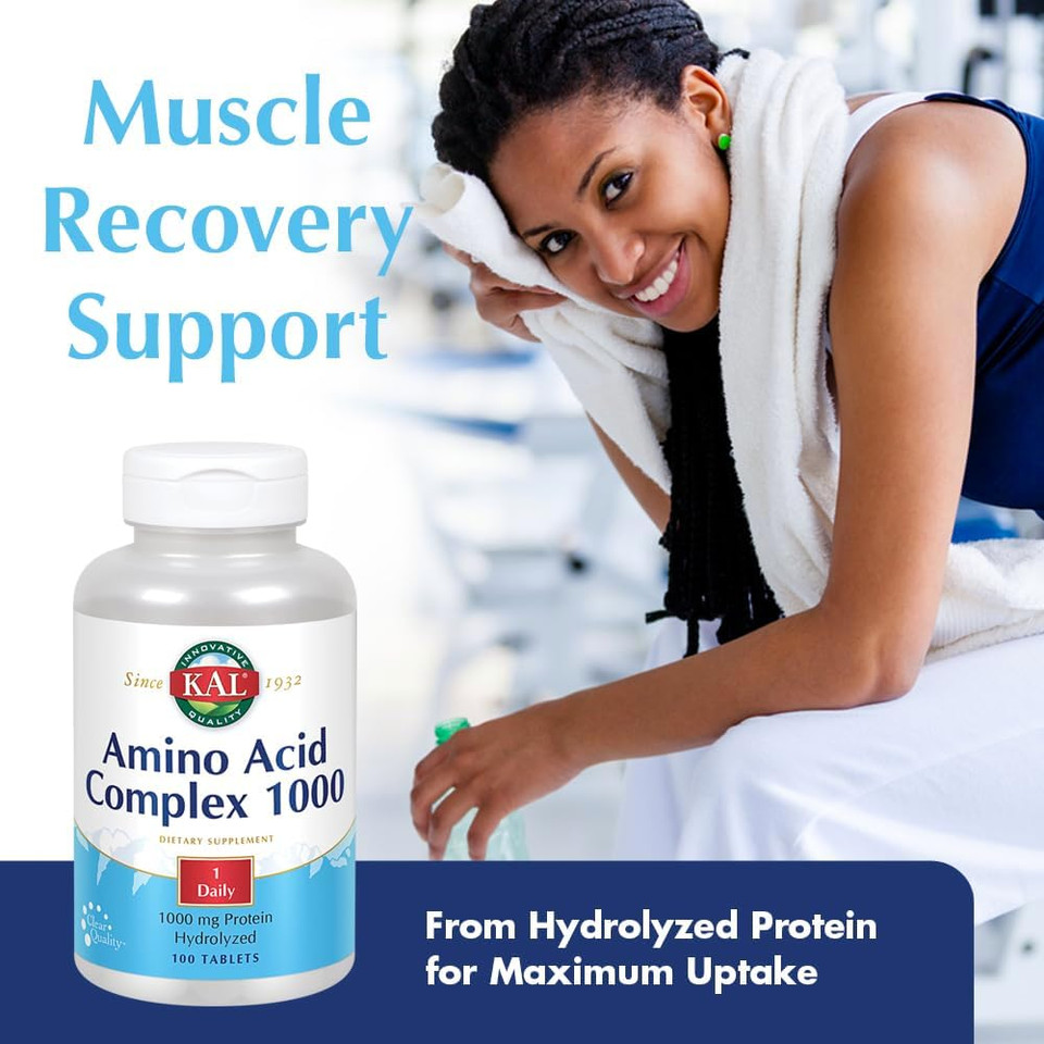Kal Amino Acid Complex Tablets, 1000 Mg, 100 Count