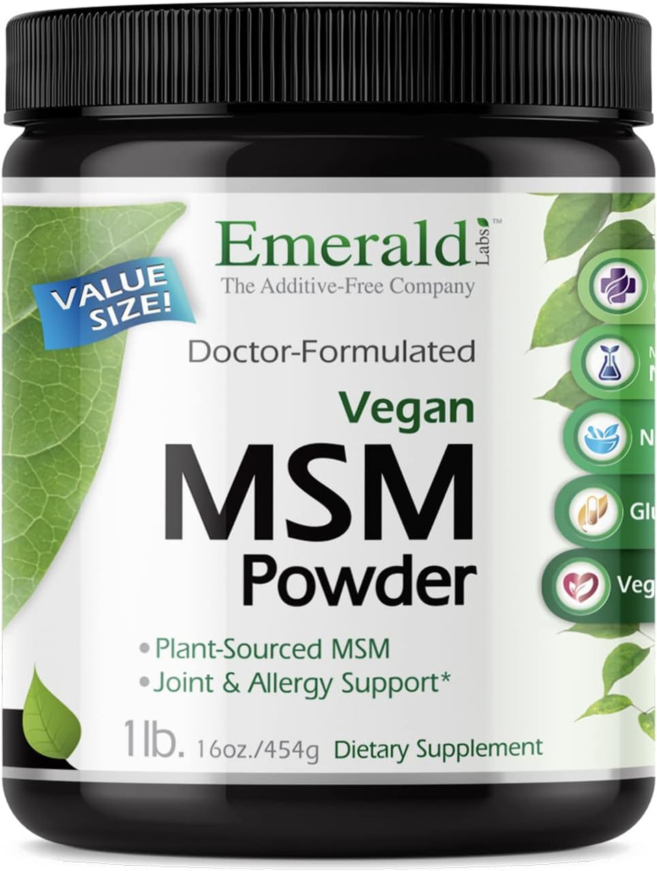 Emerald Labs Msm Powder 4,000 Mg - Plant Sourced Methylsulfonylmethane For Joint Discomfort, Stress Relief, And Healthy Immune Function - 16 Oz1 Pound (Pack Of 1)