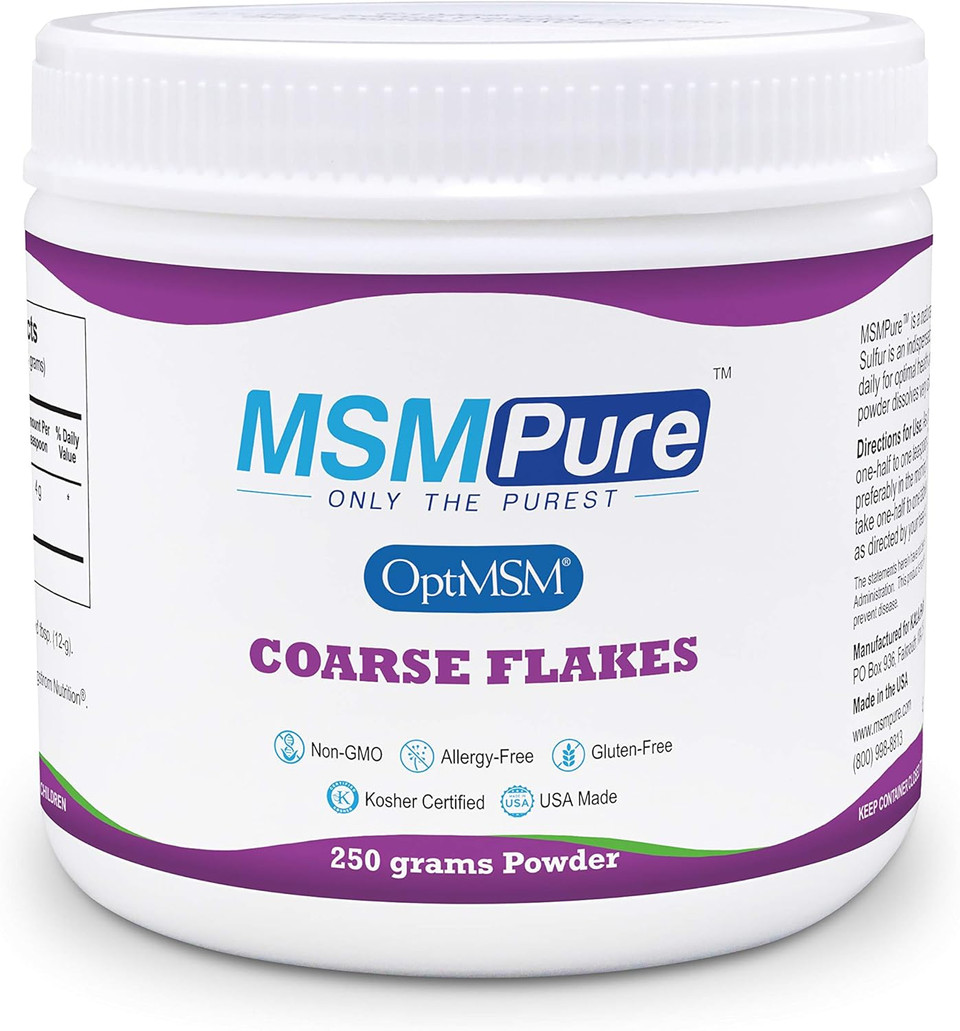 Kala Health Msmpure Msm - 8.8 Oz Coarse Powder Flakes, 99.9% Pure Distilled Organic Sulfur Crystals For Joint Health, Skin & Hair, Made In The Usaunflavored