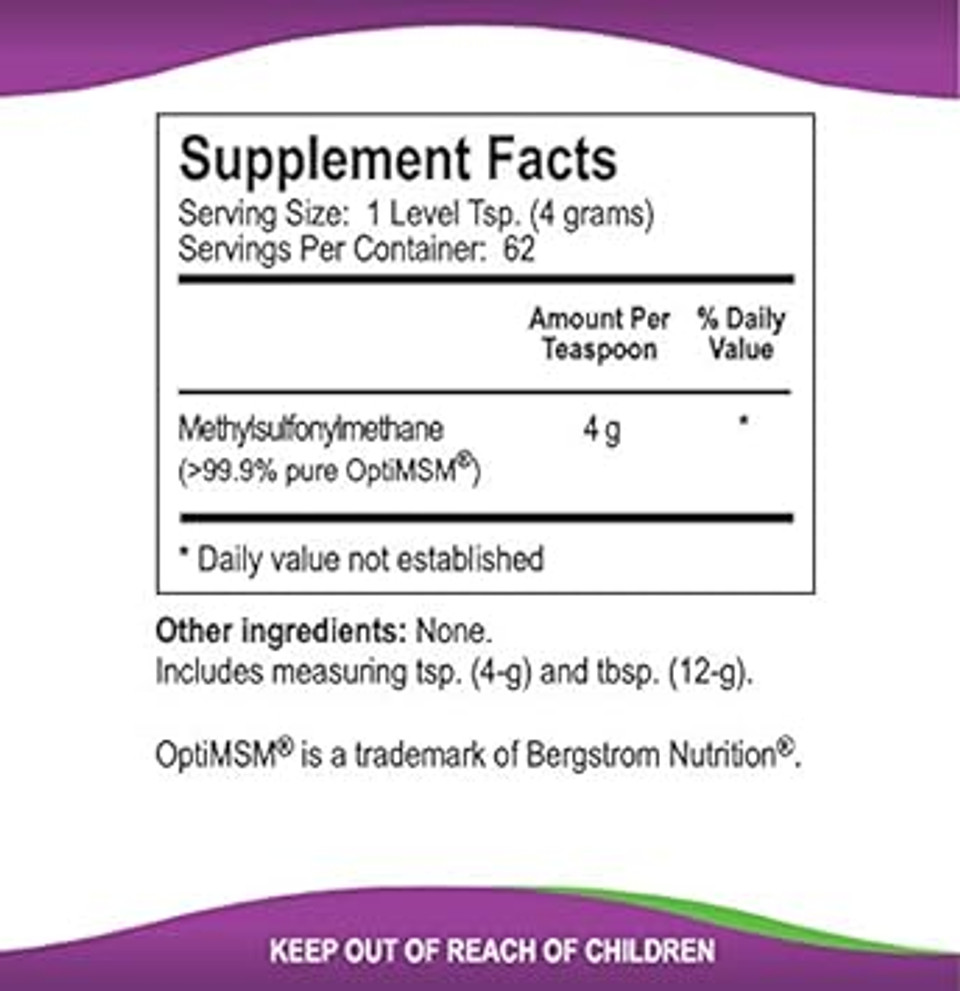 Kala Health Msmpure Msm - 8.8 Oz Coarse Powder Flakes, 99.9% Pure Distilled Organic Sulfur Crystals For Joint Health, Skin & Hair, Made In The Usaunflavored