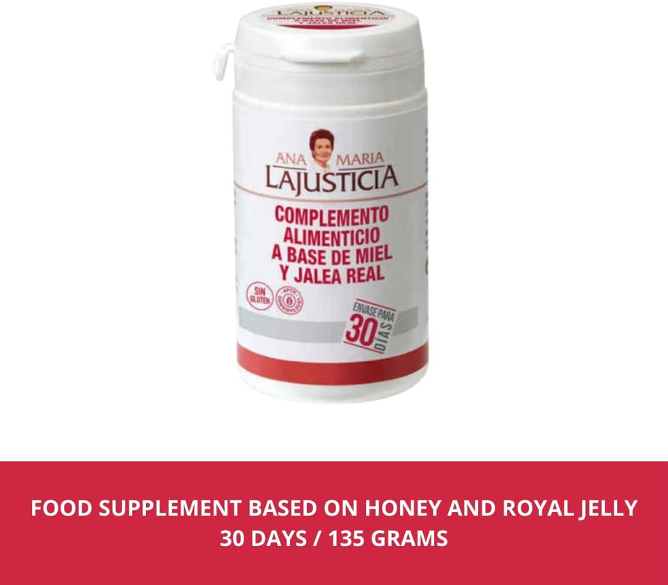 Ana Maria Lajusticia - Royal Jelly With Honey - Food Supplement - 135G - Dairy And Gluten Free. Vegetarian Friendly Perfect To Promote Vascular Health Ana Maria Lajusticia - Royal Jelly With Honey - Food Supplement - 135G - Dairy And Gluten Free. Vegetarian Friendly Perfect To Promote Vascular Health