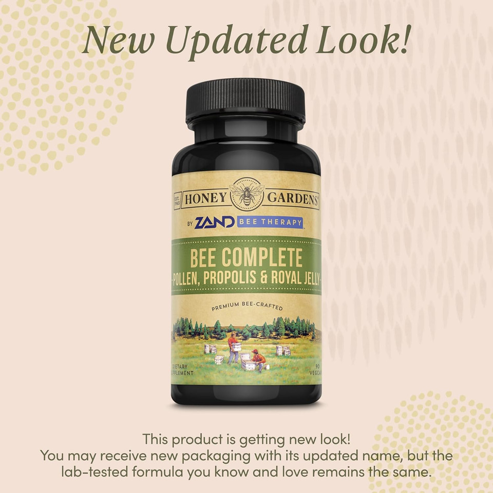 Honey Gardens Bee Pollen Royal Jelly And Propolis Capsules, 90 Count