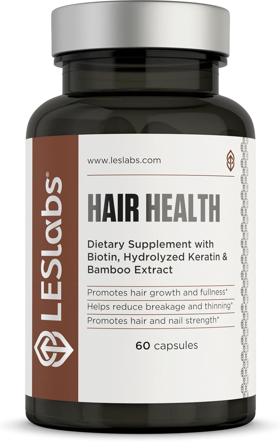 Les Labs Hair Health  Hair Growth & Nails Supplement, Improved Thickness, Strength & Fullness  Keratin, Biotin, Pumpkin Seed & Msm  60 Capsules