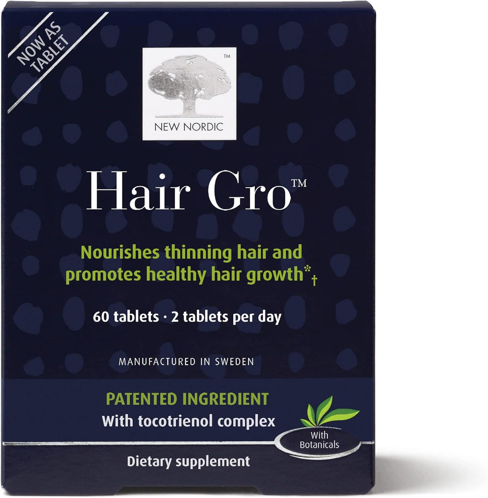New Nordic Hair Gro | Hair Growth Supplement Tablets | Biotin & Palm Fruit Extract For Natural Regrowth | Swedish Made | 60 Count (Pack Of 1)60 Count (Pack Of 1)