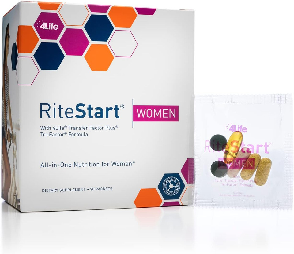 4Life Ritestart Women - Daily Nutritional Pack Supports Immune System Health - Daily Supplement Formula With Zinc, Vitamin C, Biotin, Iron, And Selenium - 1 Box (30 Packets)