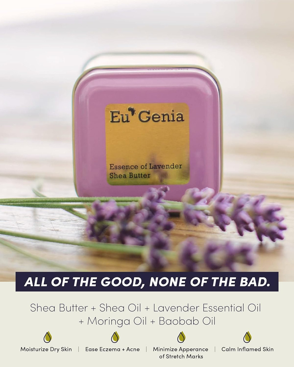 Eu'Genia Pregnancy Formula (Lavender, 12Oz), 100% Pure Unrefined Ghanaian Shea, Premium Moisturizer Helps Prevent Stretch Marks, For All Skin & Hair Types12 Ounce