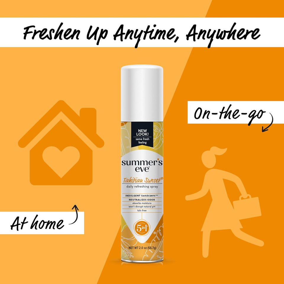 Summer'S Eve Tahitian Sunset Daily Feminine Spray, 2 Oz, 6 Pack