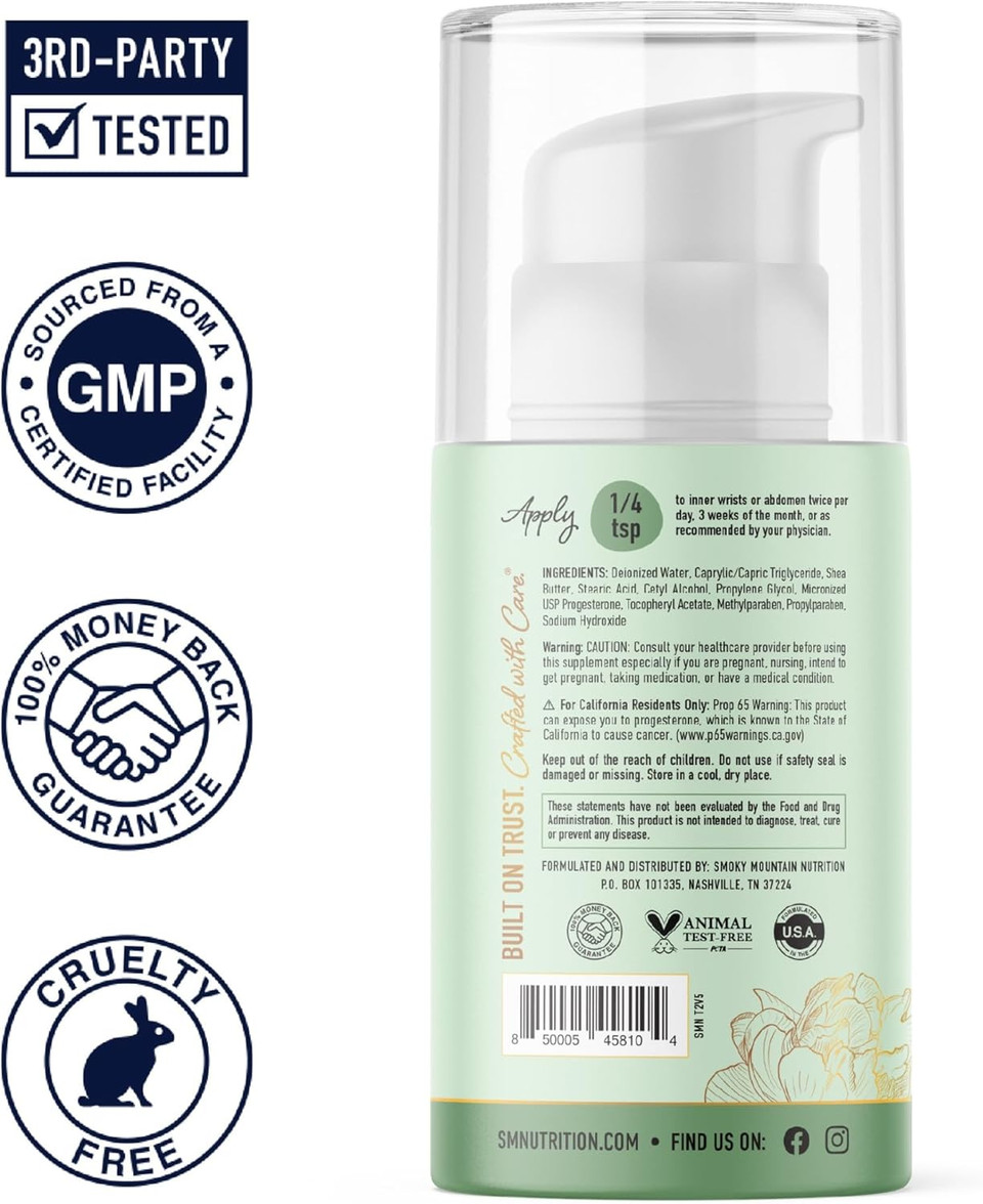 Progesterone Cream For Women | 2000Mg Usp Micronized Progesterone For Balance & Menstrual Support | 4Oz Pump (~96 Servings) | Soy-Free, Gluten-Free, Dairy-Free, Phenoxyethanol-Free, Cruelty-Free