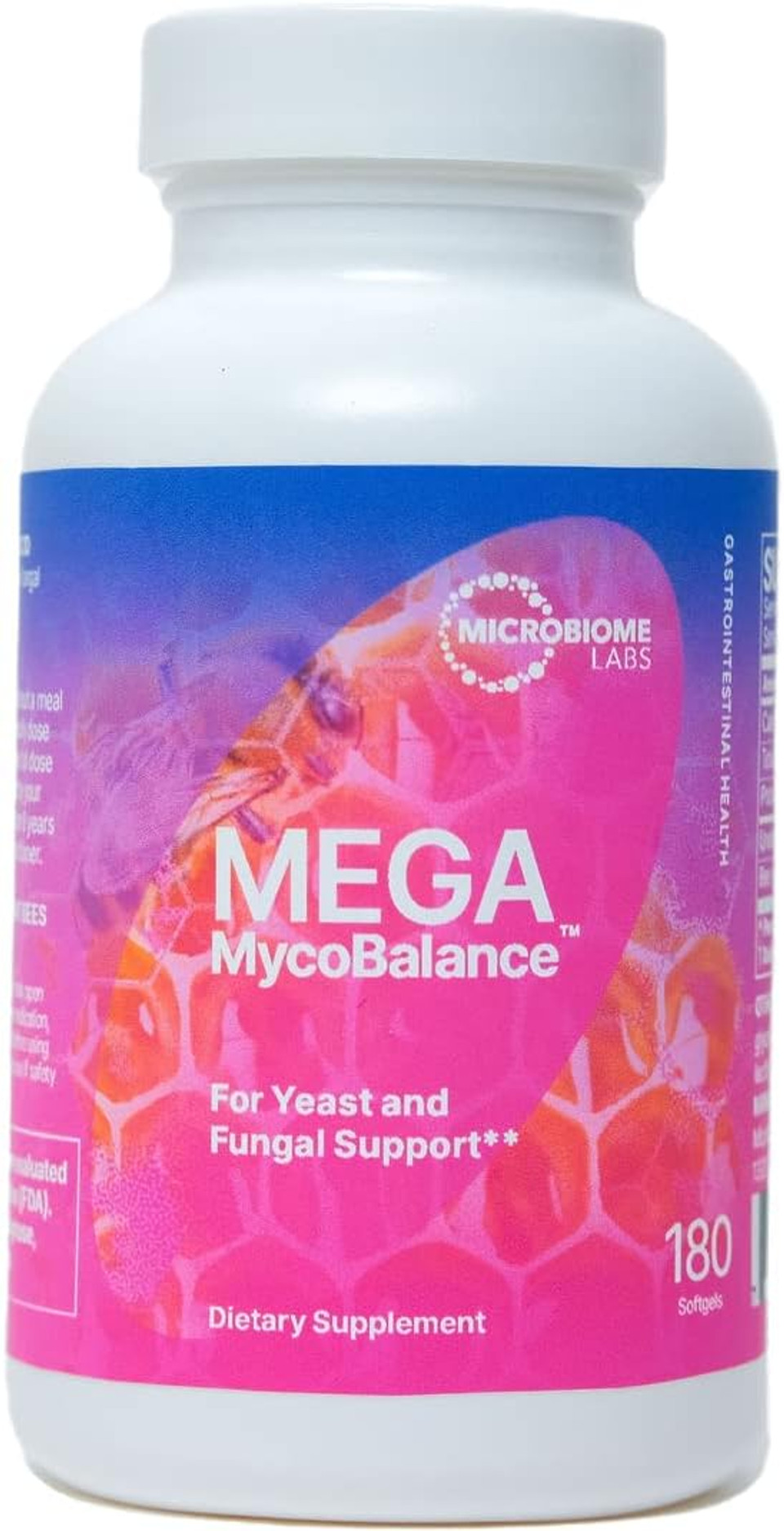 Microbiome Labs Mega Mycobalance - Bee Propolis + Undecylenic Acid to Support Healthy Yeast + Fungal Balance in Body - Daily Supplement to Support Intestinal & Vaginal Flora (180 Softgels)