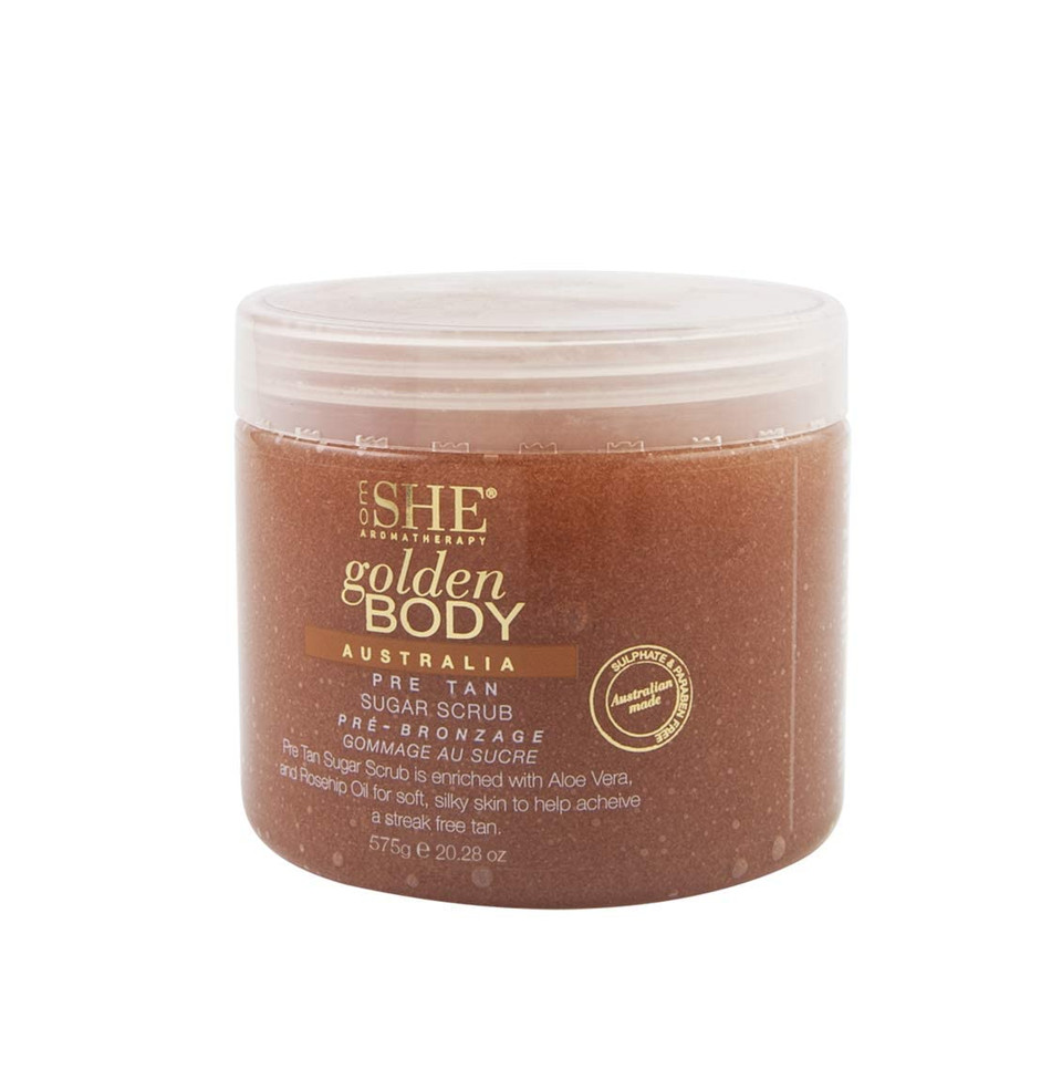 Om She Aromatherapy Golden Body Pre Tan Sugar Scrub