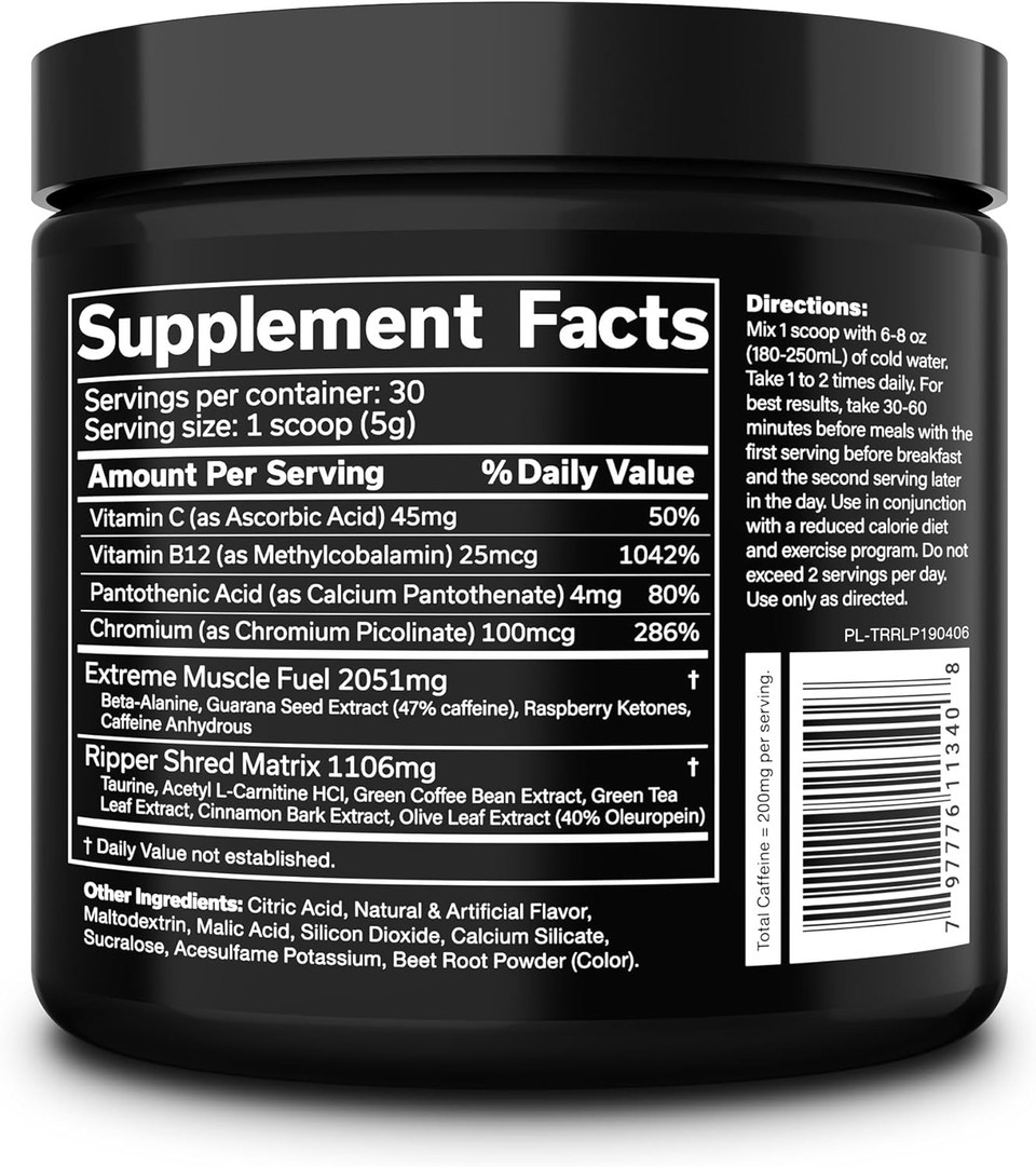 Jnx Sportsã¢Â® The Ripper! Shredding Thermogenic Fat Burner For Men & Women ÃÂ Fast Acting Stim Thermogenesis, Appetite Suppressant, Extreme Energy & Focus Supplement ÃÂ Raspberry Lemonade, 30 Servingsraspberry Lemonade