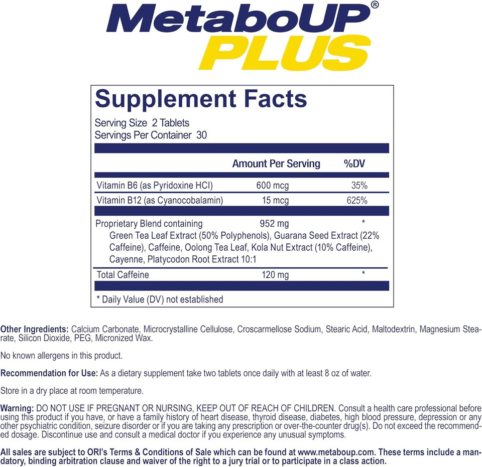 Lipozene Metaboup Plus - 2 60 Ct Bottles - Thermogenic Weight Loss - Energy Booster Pills