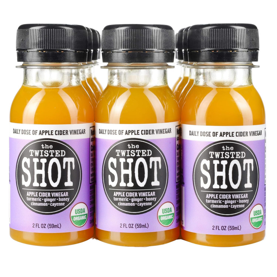 The Twisted Shot | Apple Cider Vinegar Shots With Turmeric, Ginger, Cinnamon, Honey & Cayenne | Wellness Drink | 100% Usda Certified Organic | Gut Health |Liquid, 12-Pack Of 2Oz Shots
