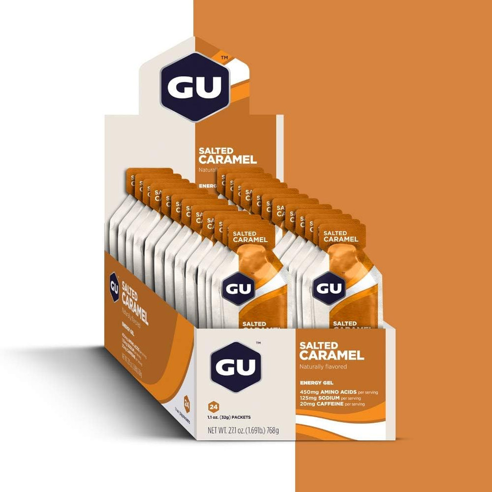 Gu Energy Original Sports Nutrition Energy Gel, 24-Count, Salted Caramel
