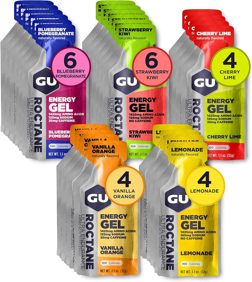 Gu Energy Roctane Ultra Endurance Energy Gel, Quick On-The-Go Sports Nutrition For Running And Cycling, Assorted Flavors (24 Packets)