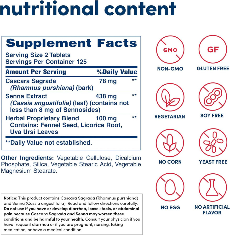 American Health Dietary Fiber Supplements, Tam Herbal Laxative, 250 Count