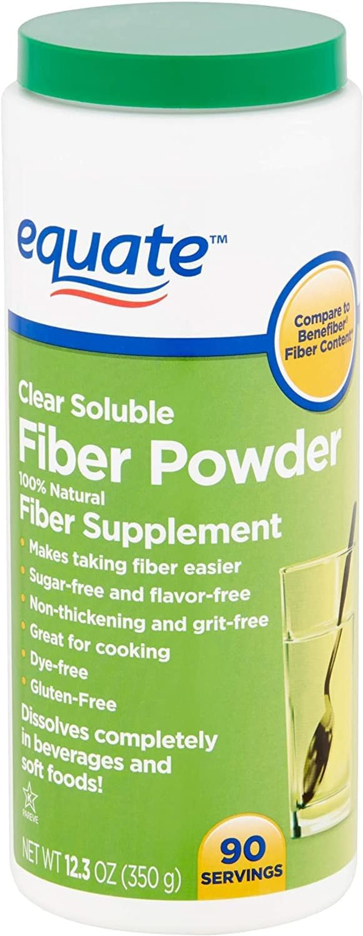 Equate Sugar-Free Fiber Powder - 90 Servings, 12.3 Oz