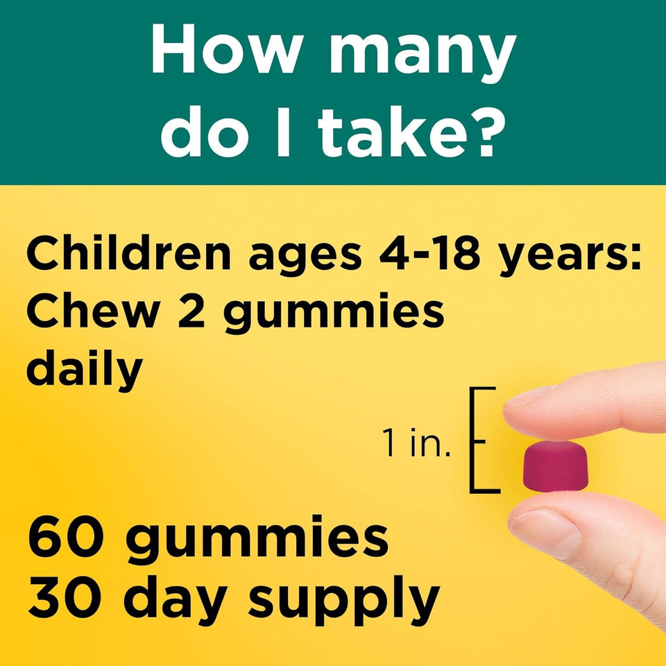 Nature Made Kids First Fiber Gummies, Fiber Supplement For Digestive Health Support, 60 Gummies, 30 Day Supply