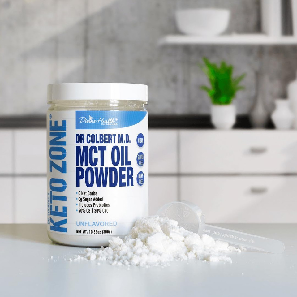 Dr. Colbert'S Keto Zone Mct Oil Powder | Unflavored | 70% C8 | 30% C10 | 0 Net Carbs | Gluten Free | 30 Day Supply | 300G | Dr. Colbert'S Keto Zone Mct Oil Powder | Unflavored | 70% C8 | 30% C10 | 0 Net Carbs | Gluten Free | 30 Day Supply | 300G |