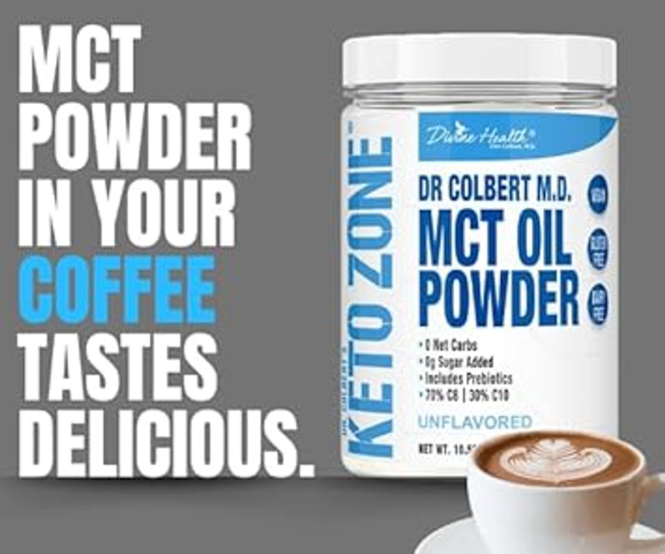 Dr. Colbert'S Keto Zone Mct Oil Powder | Unflavored | 70% C8 | 30% C10 | 0 Net Carbs | Gluten Free | 30 Day Supply | 300G | Dr. Colbert'S Keto Zone Mct Oil Powder | Unflavored | 70% C8 | 30% C10 | 0 Net Carbs | Gluten Free | 30 Day Supply | 300G |