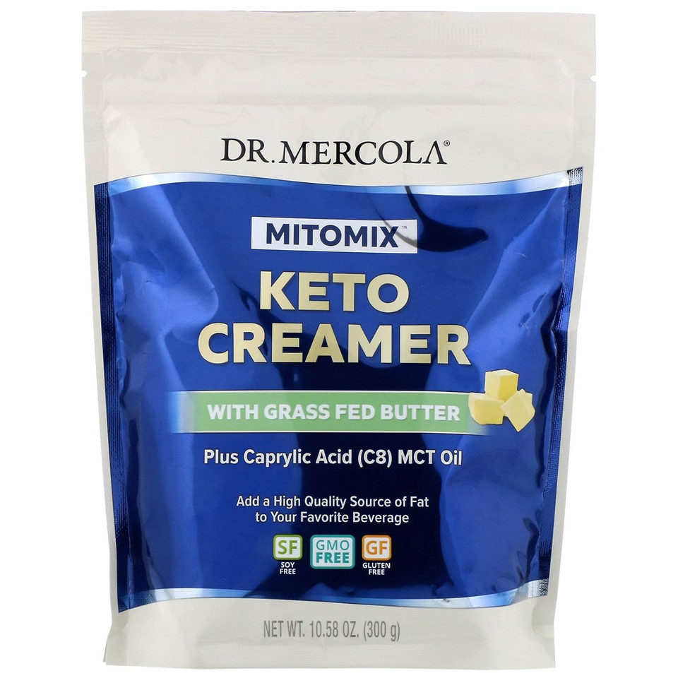 Dr. Mercola Mitomix Keto Creamer With Grass Fed Butter, 15 Servings, (1 Bag), Mct Oil, Non Gmo, Gluten Free, Soy Free