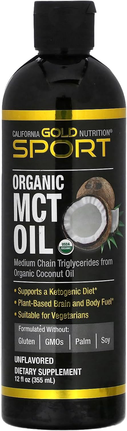 Mct Oil, Certified Organic, Medium Chain Triglycerides From Usda Organic Coconut Oil, 12 Fl Oz (355 Ml)