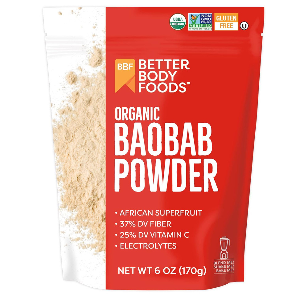 Betterbody Foods Organic Baobab Powder With Electrolytes, Iron, And Vitamin C (6 Oz.)